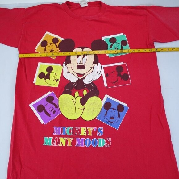 Vintage Mickey Mouse Mickey's Many Moods Mouse‎ Disney Red T-Shirt One Size - Picture 7 of 8